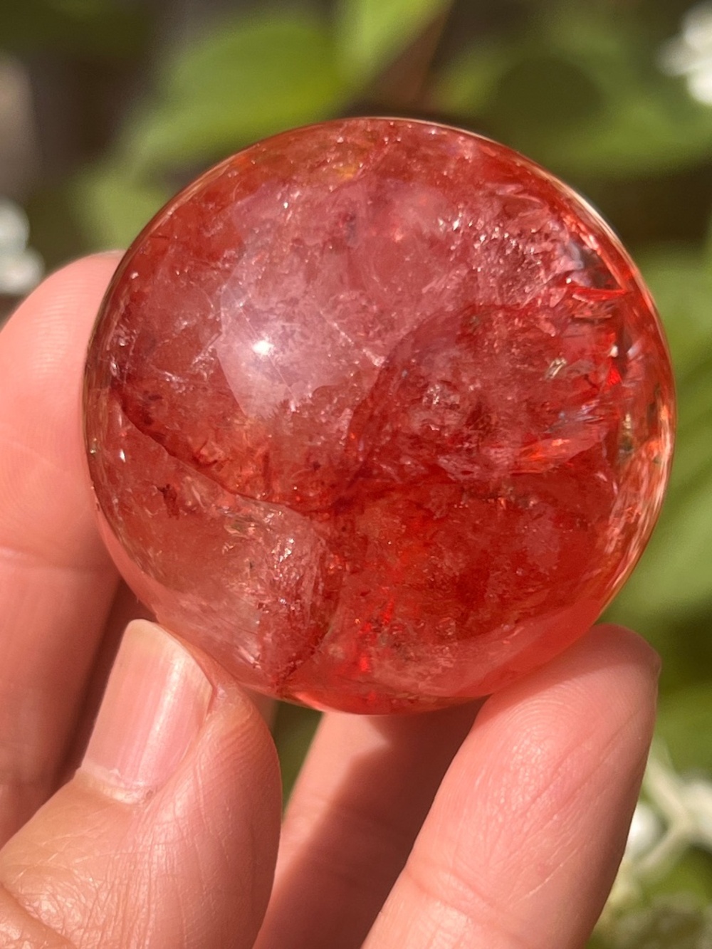 Ice (1) fire quartz sphere | crystal